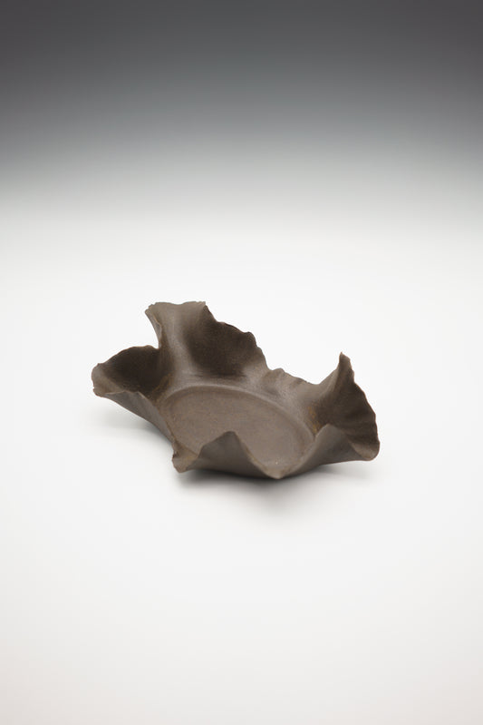 Sculptural Bowl in Dark Brown Clay