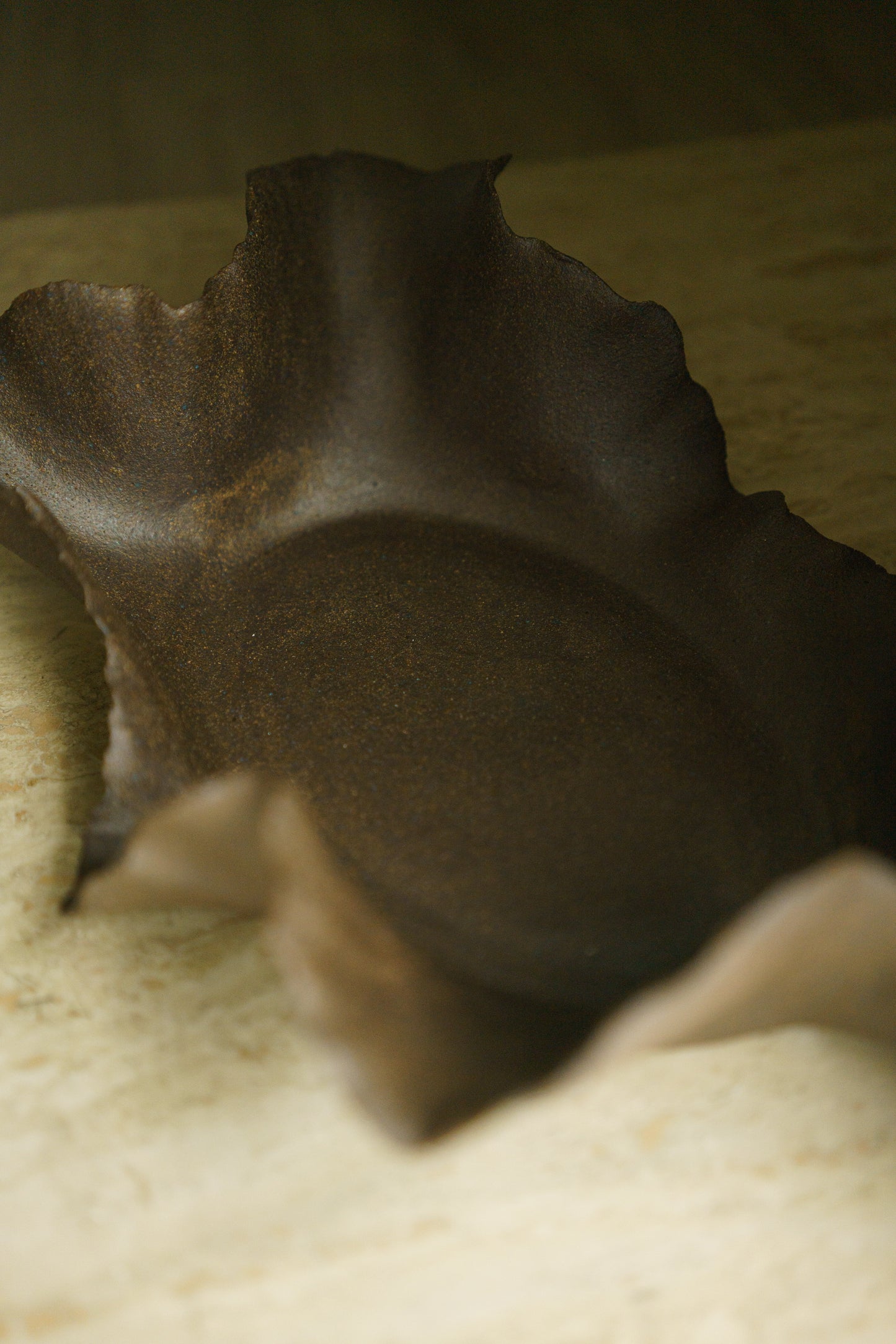 Sculptural Bowl in Dark Brown Clay