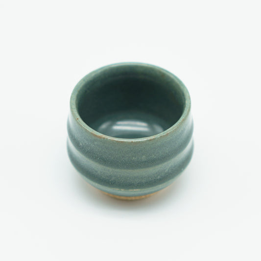 Ridged Teacup in Deep Turquoise