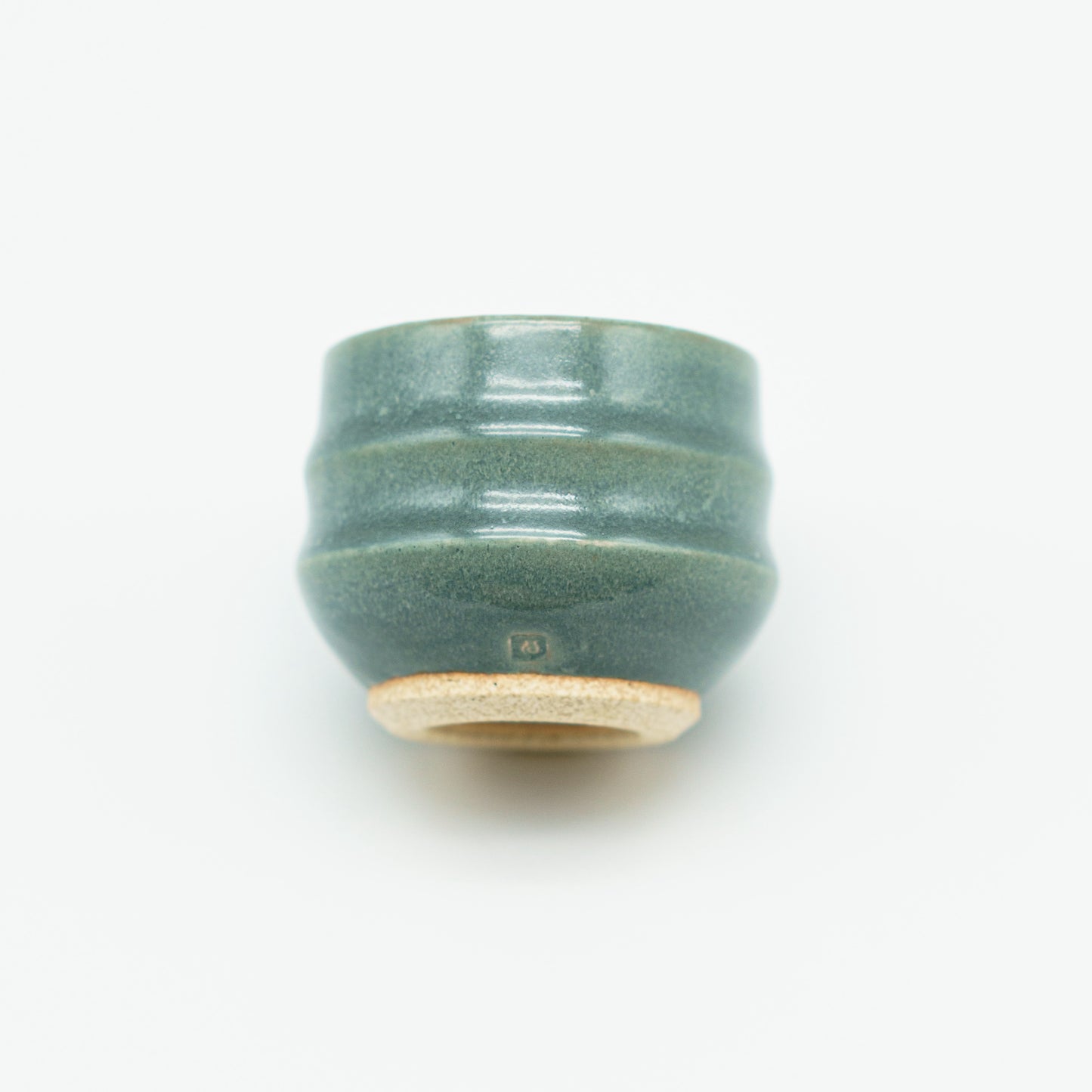 Ridged Teacup in Deep Turquoise