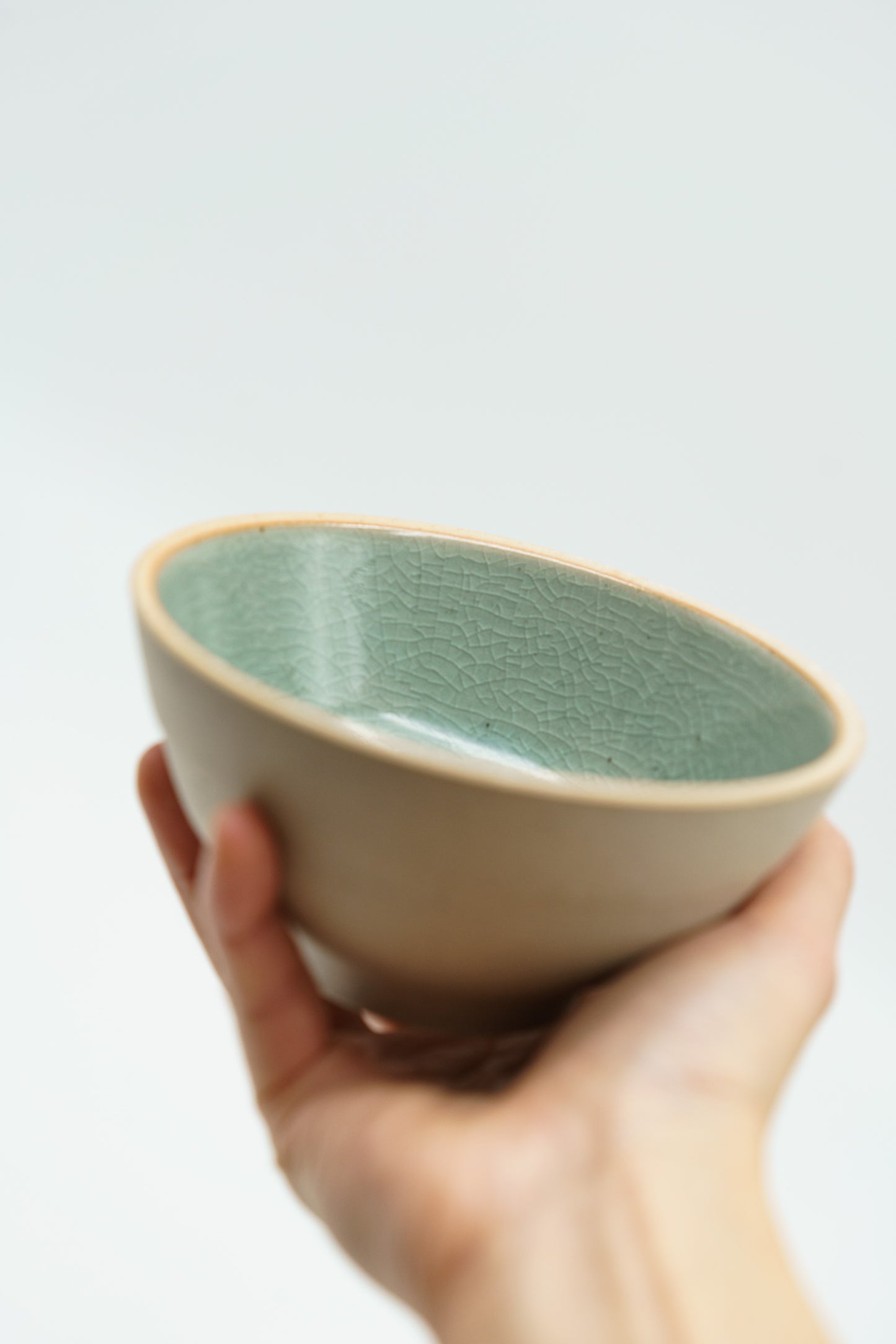 Ridged Bowl with Unglazed Exterior