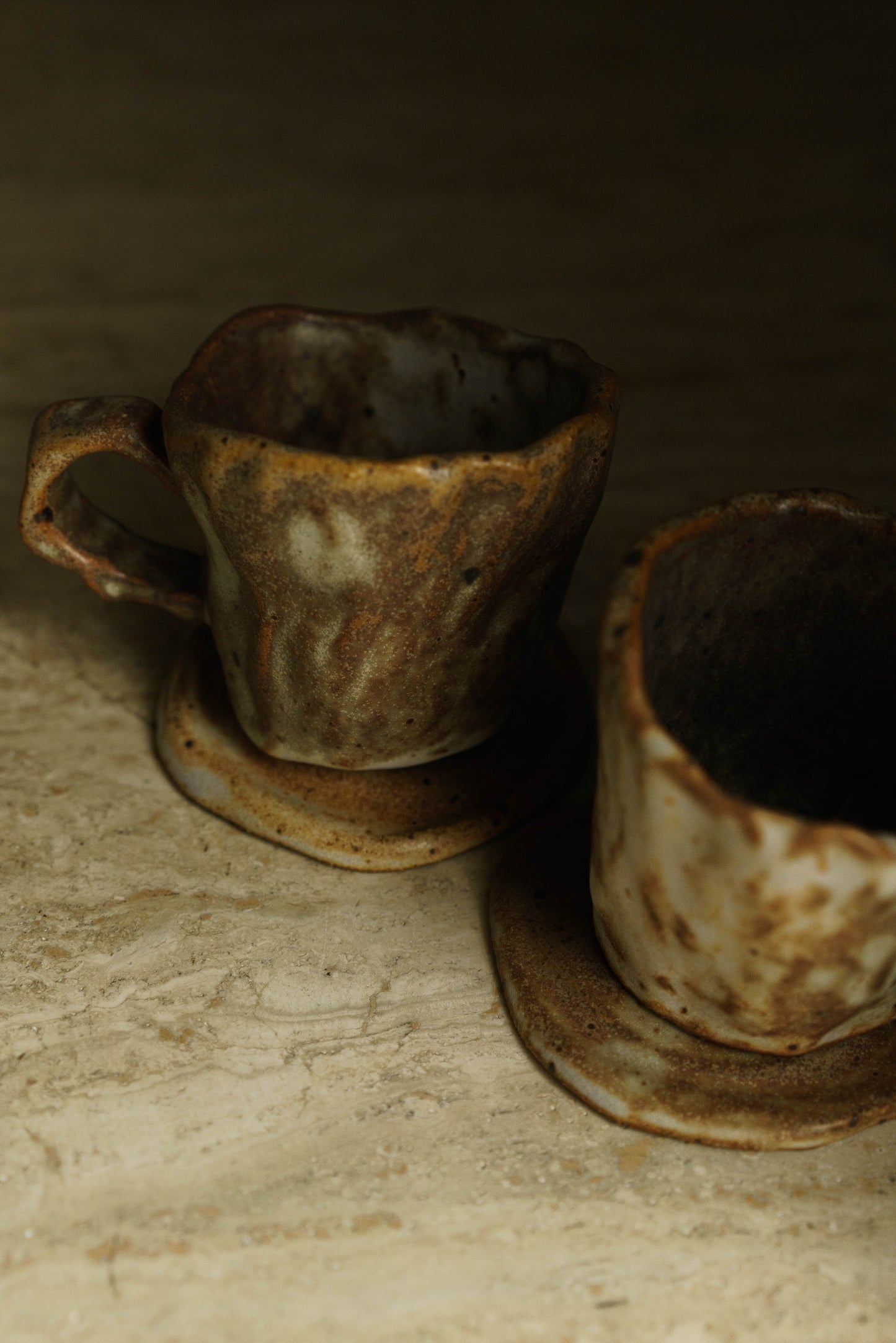 Wonky Teacup Set in Creamy Caramel