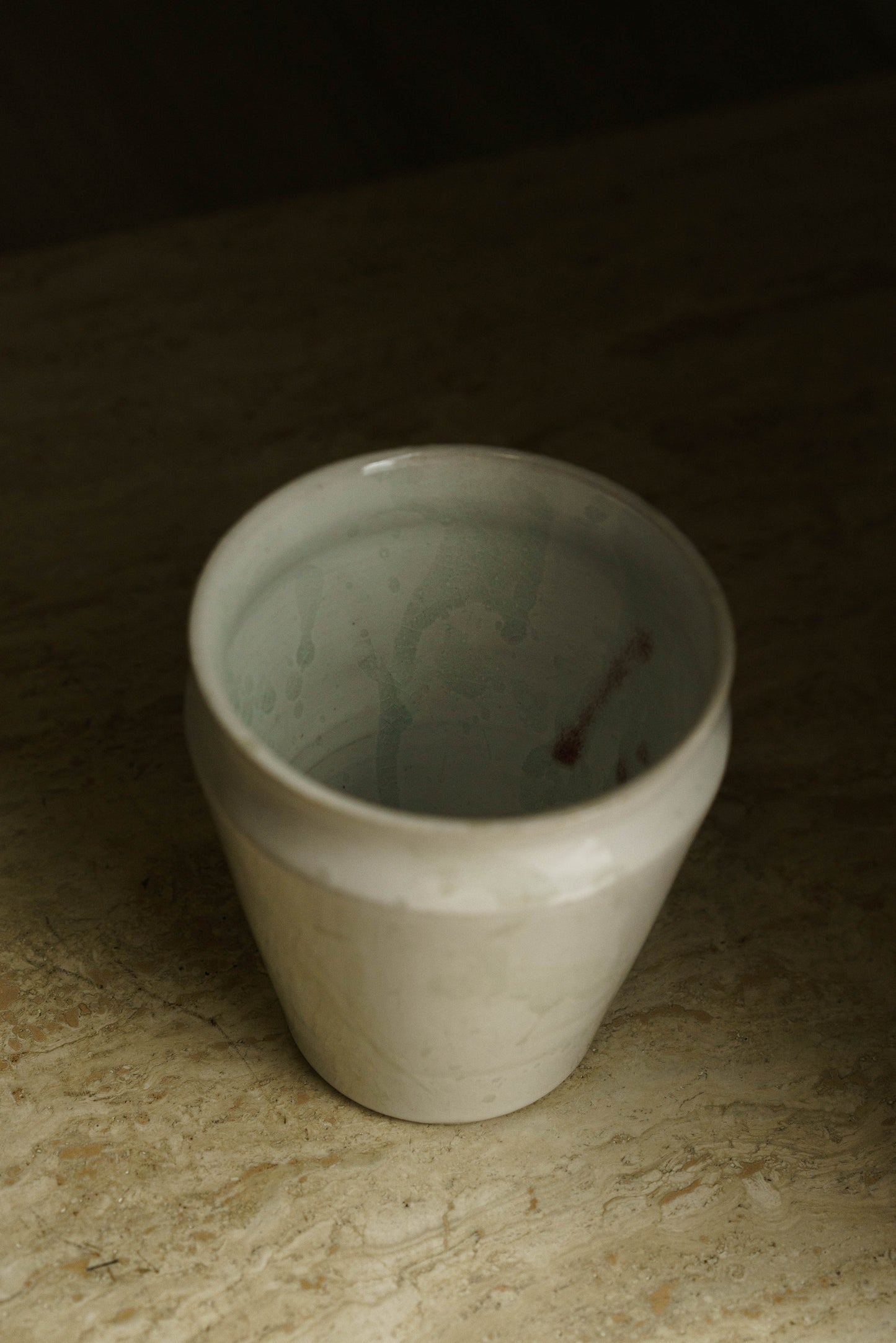 Tapered Vase in White Splatter