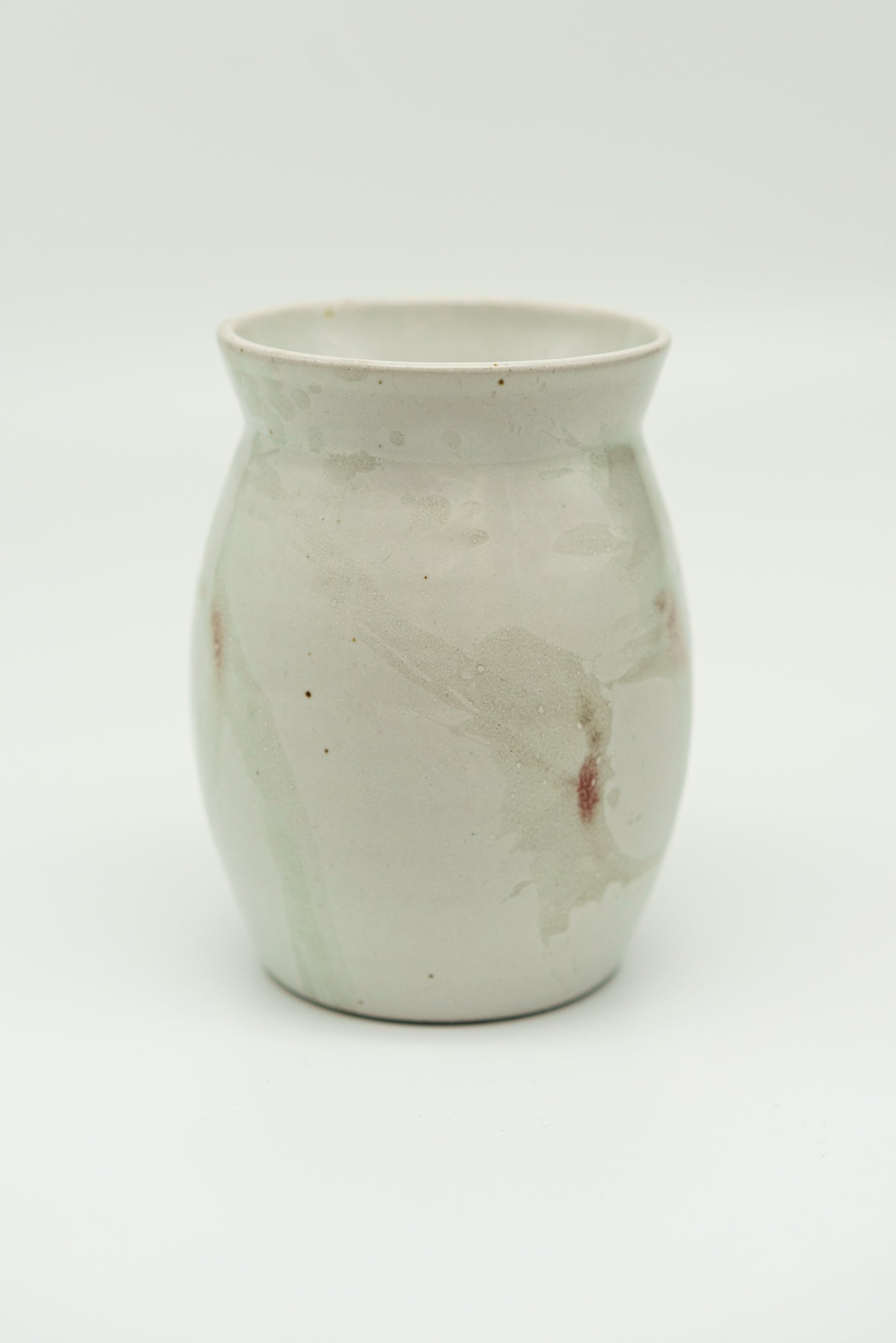 Rounded Vase in White Splatter