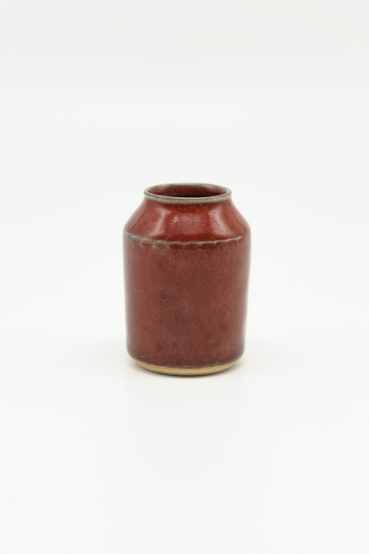 Petite Angular Vase in Deep Red