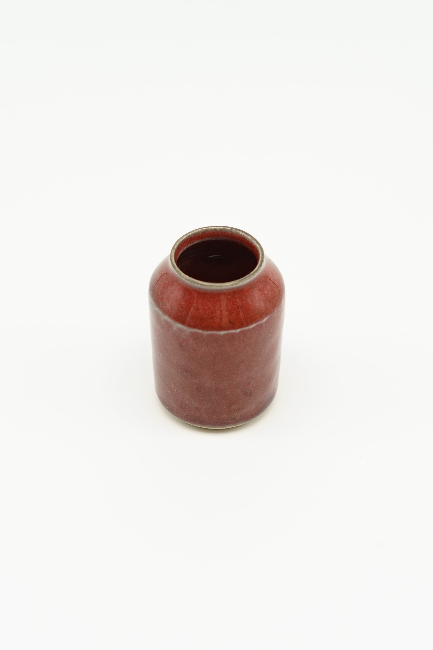 Petite Angular Vase in Deep Red