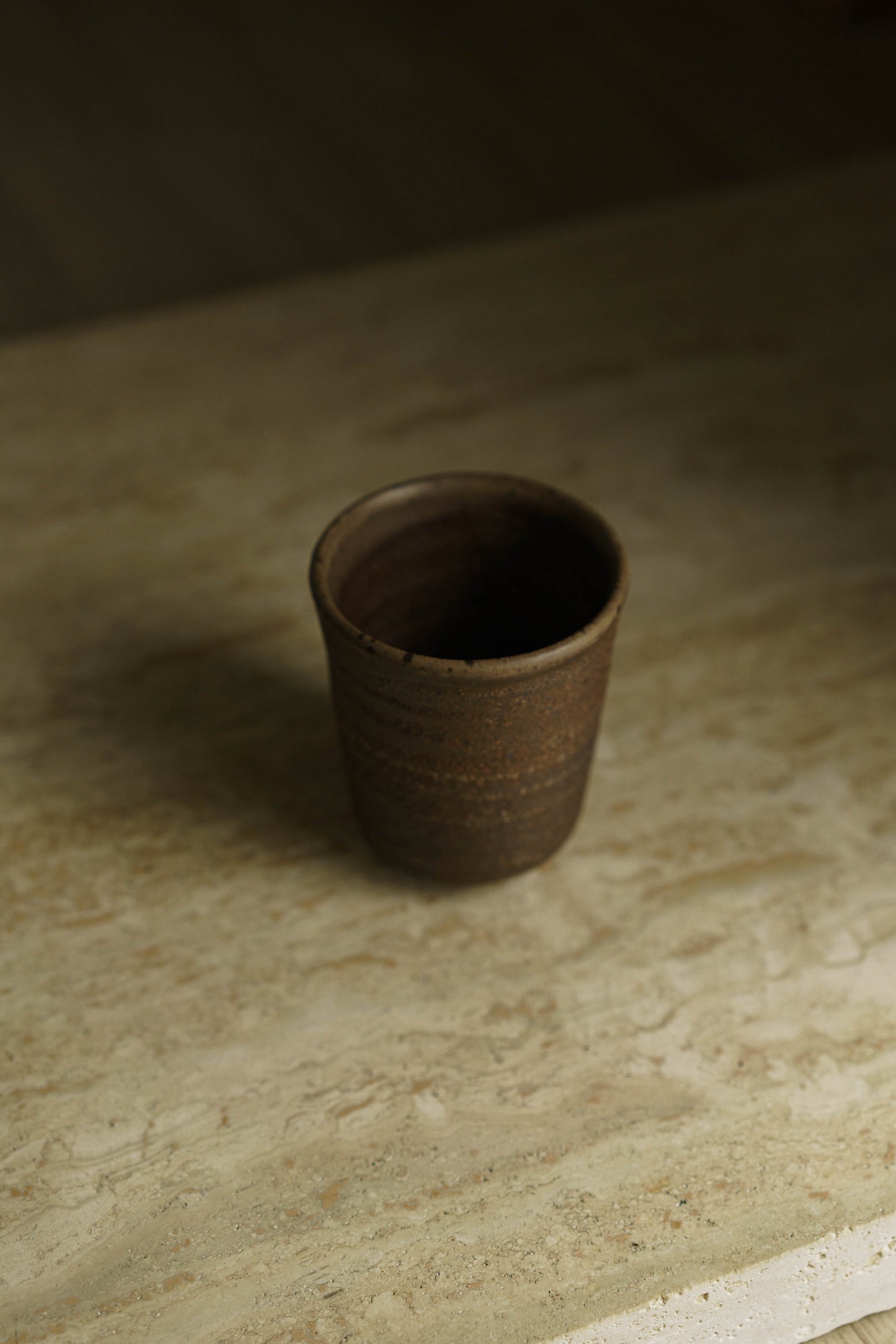 Taller Rustic Swirl Cup with Unglazed Exterior