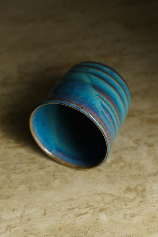 Ridged Cup in Cerulean Blue