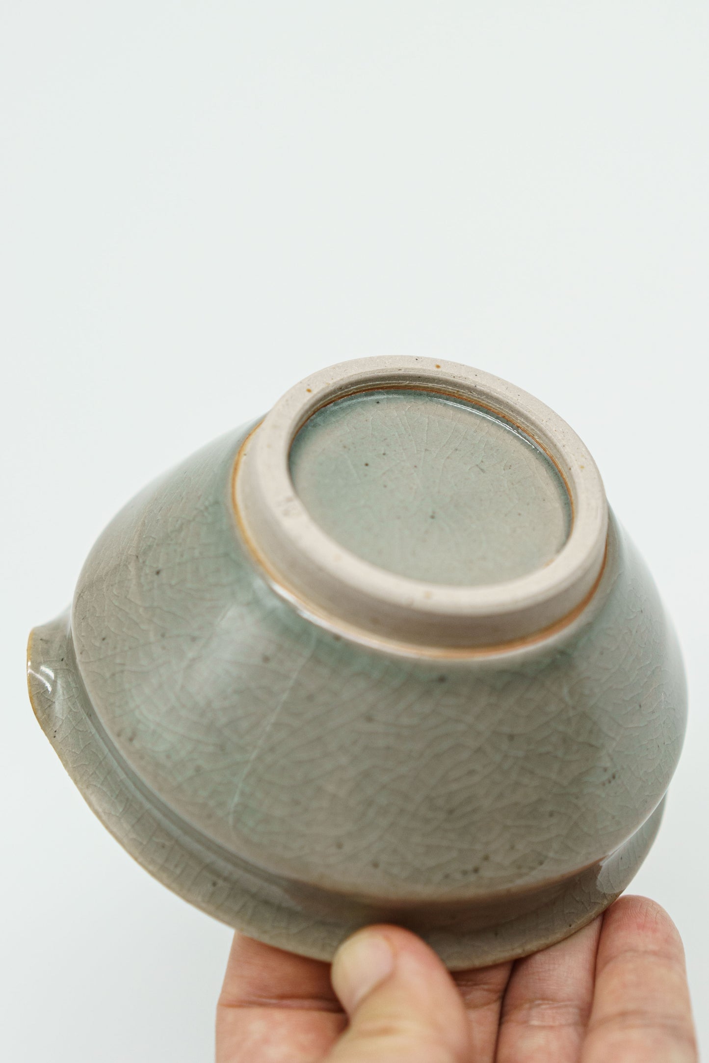 Small Sharp Matcha Bowl in Celadon Blue