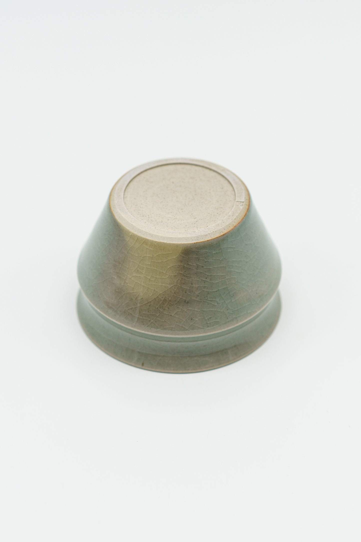 Sharp Matcha Bowl in Celadon Blue with Blush