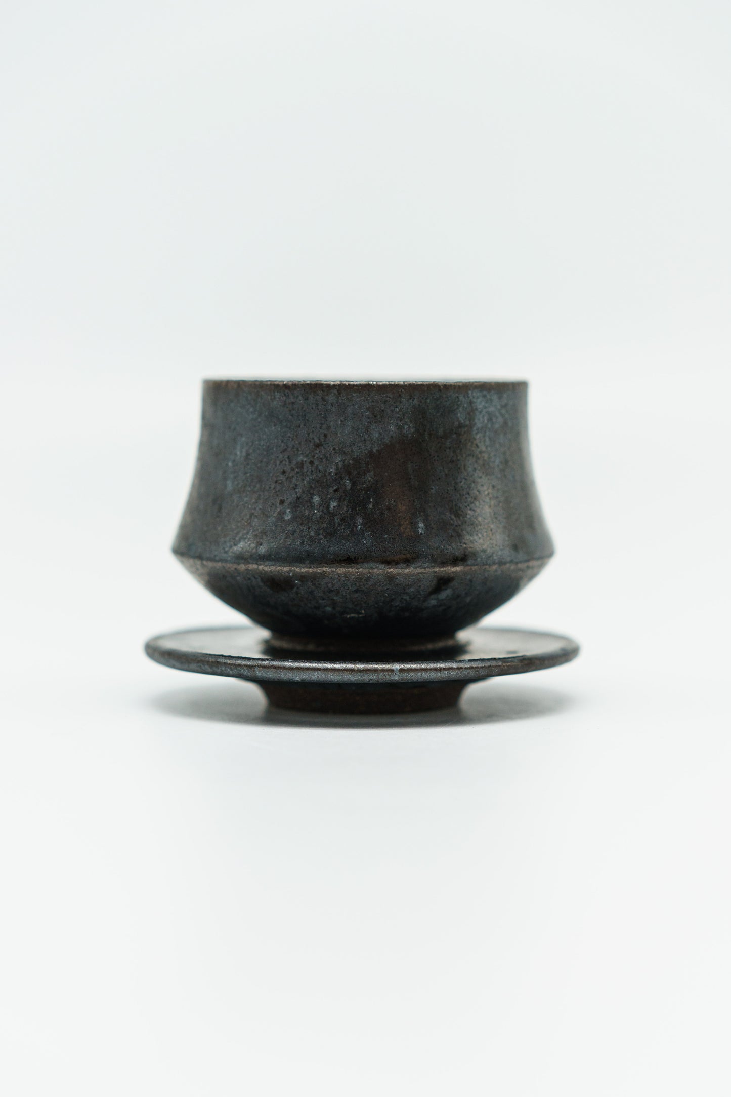 Black Teacup and Saucer Set