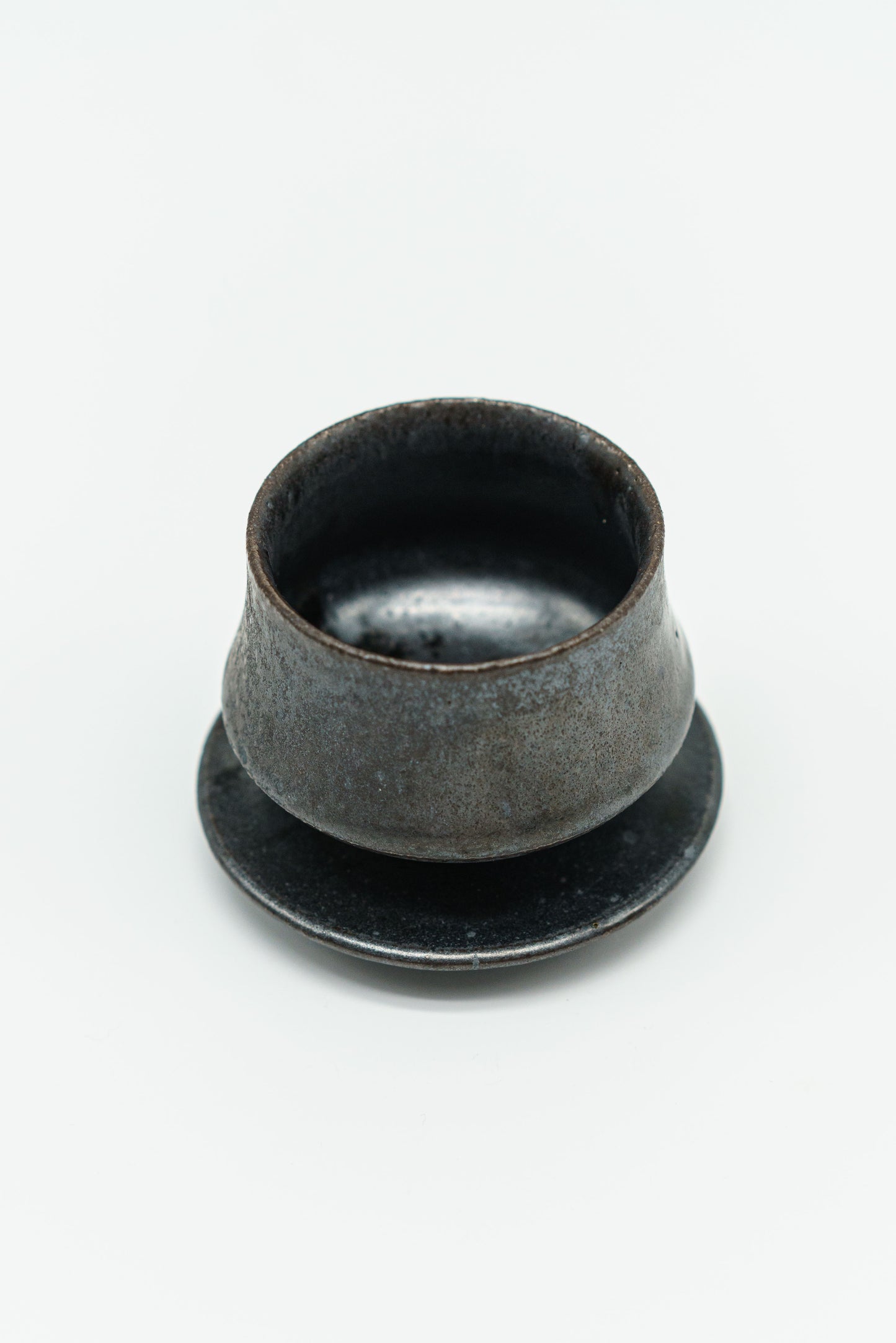 Black Teacup and Saucer Set