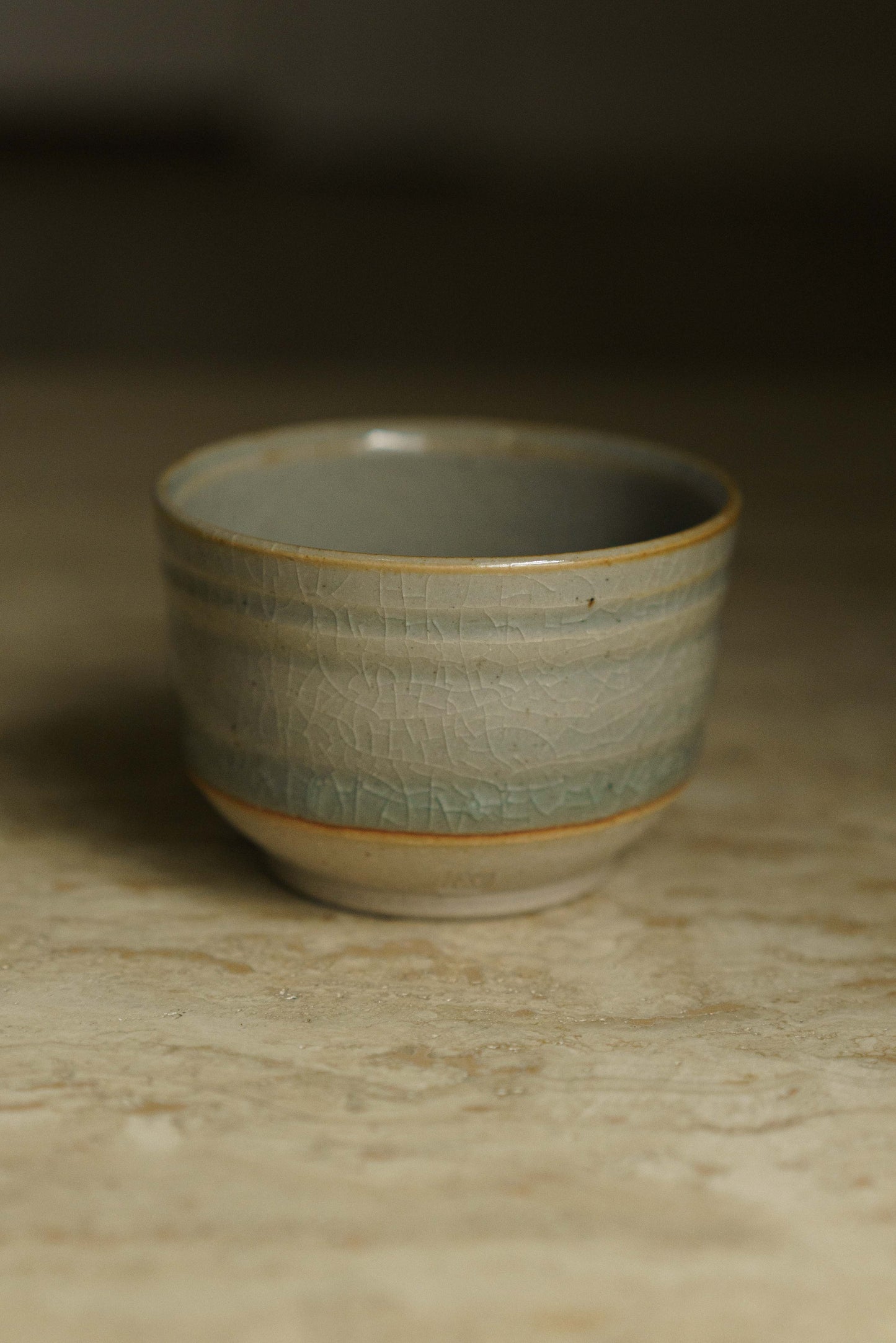 Ridged Celadon Teacup