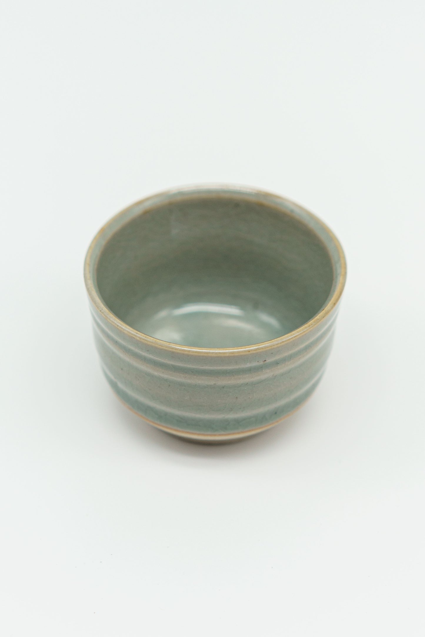 Ridged Celadon Teacup
