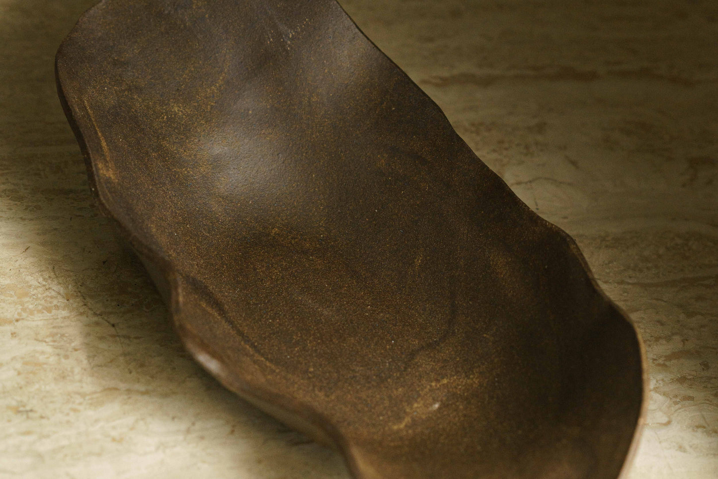 Large Earthen Vessel in Marbled Brown Clay