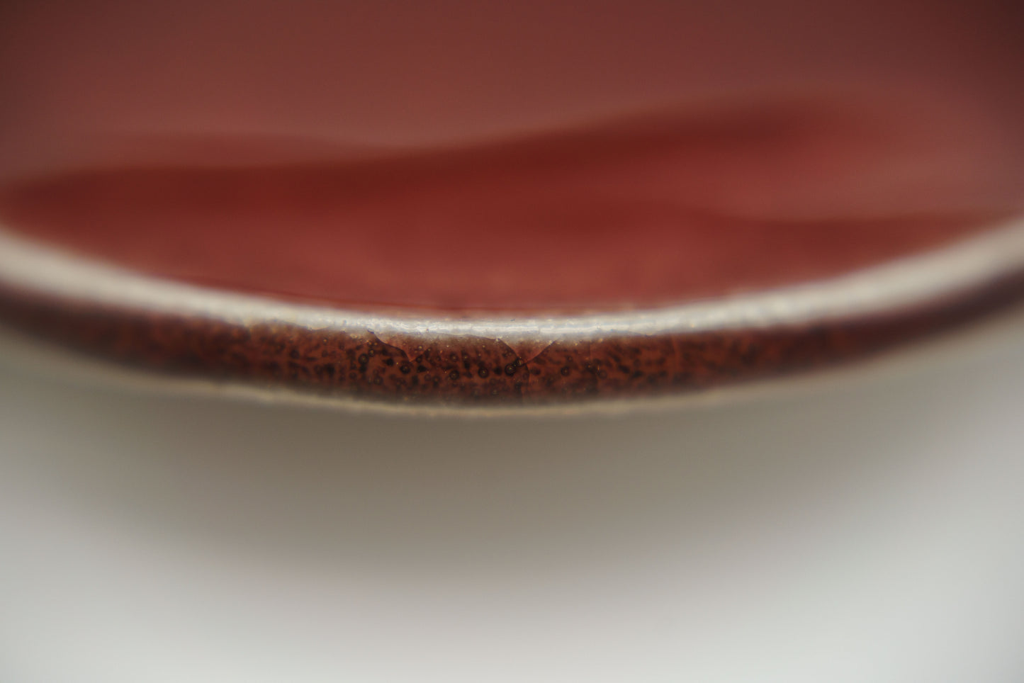 Small Wavy Trinket Dish in Cranberry Red