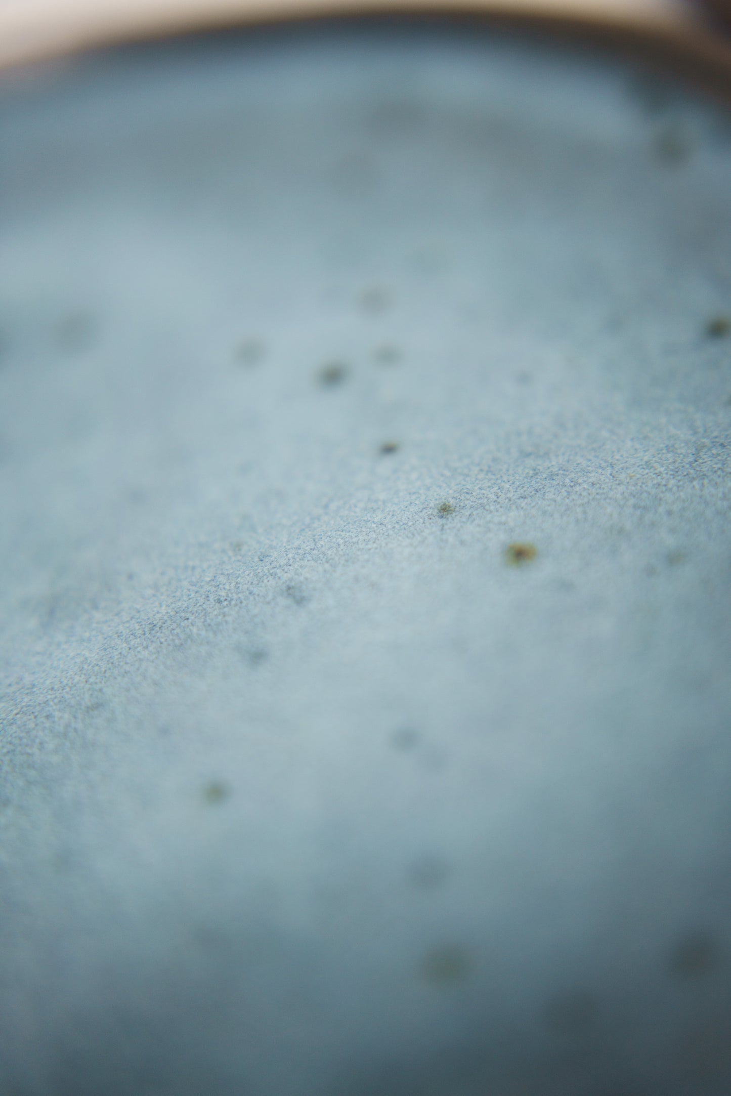 Icy Blue Plate Set on Dark Clay