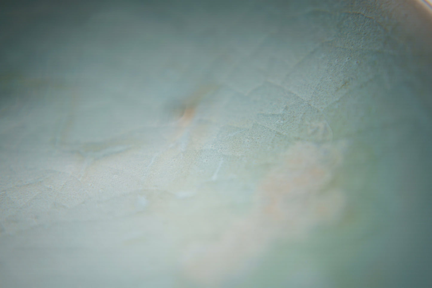 Small Shallow Bowl in Icy Crackle Blue