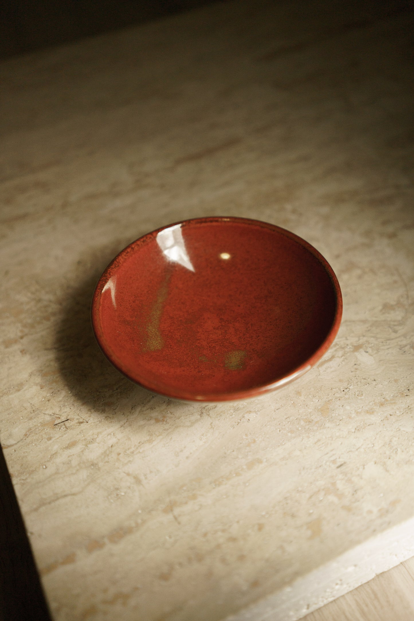 Small Shallow Bowl in Earthy Red