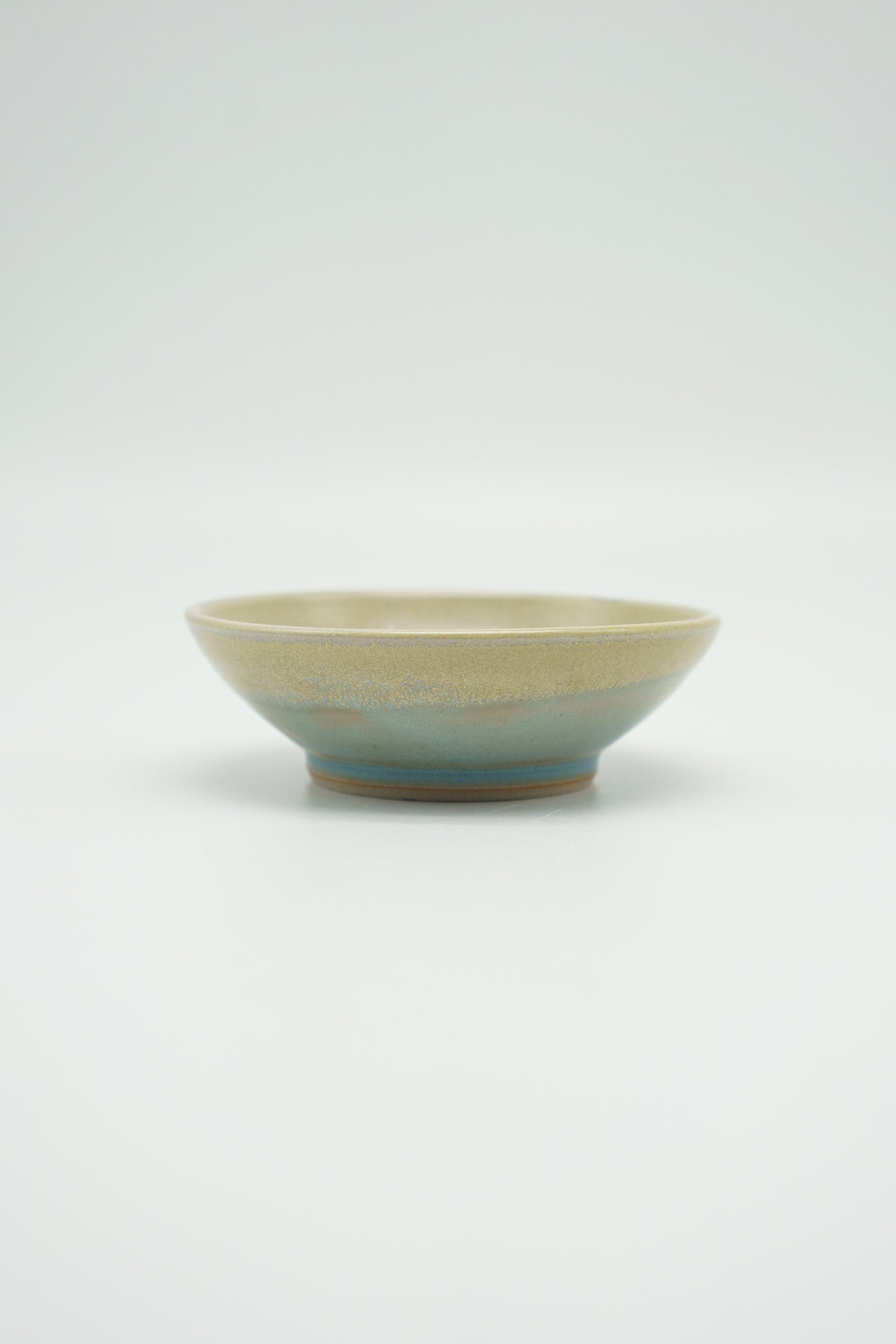 Small Shallow Bowl in Cream & Blue