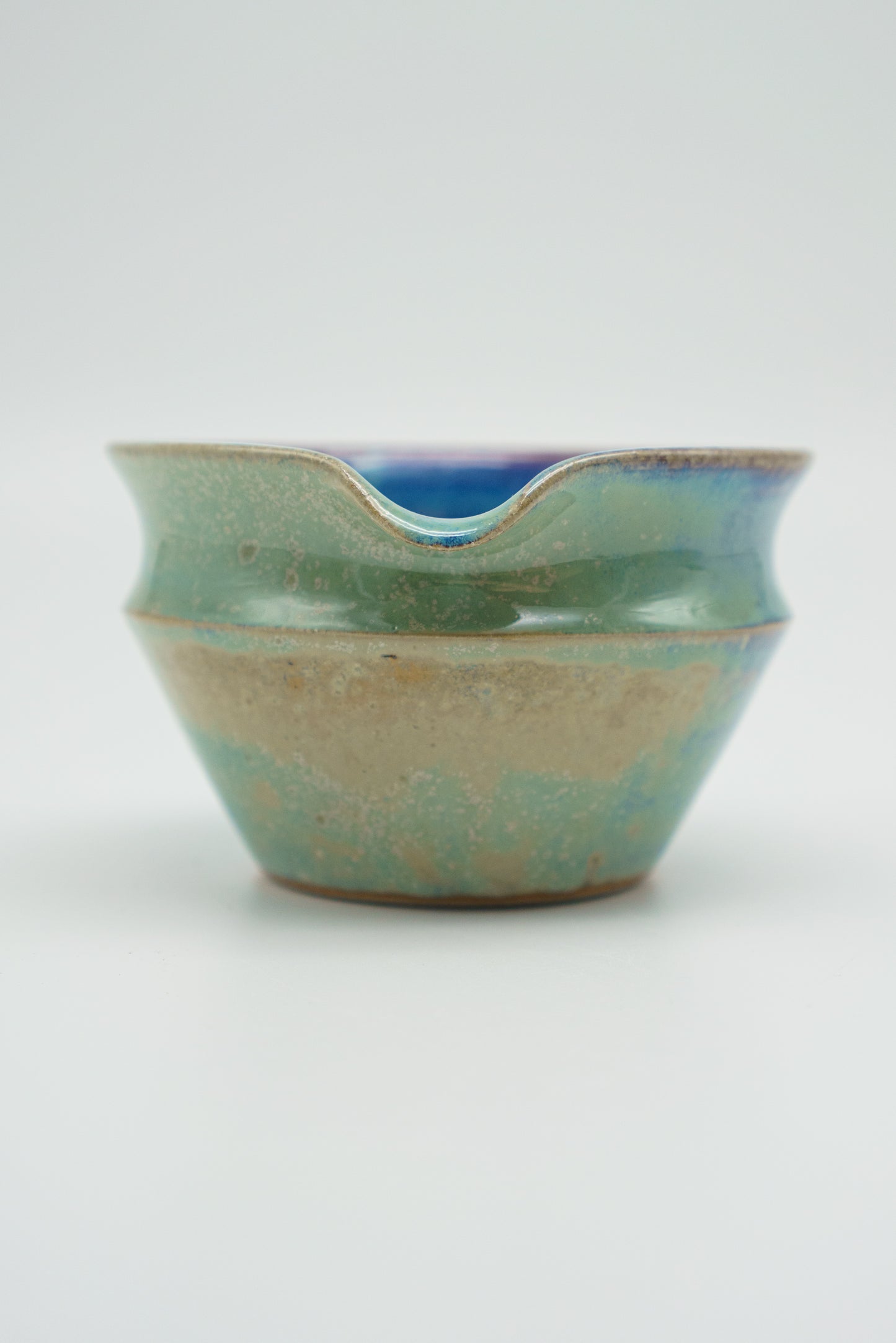 Collared Matcha Bowl in Cerulean