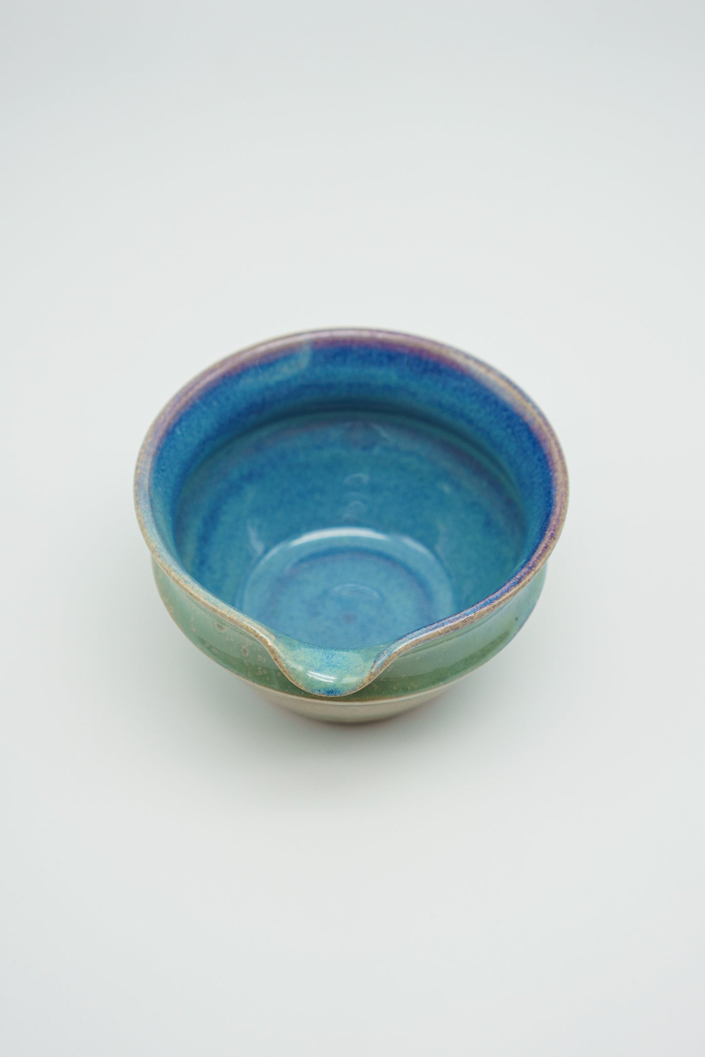 Collared Matcha Bowl in Cerulean