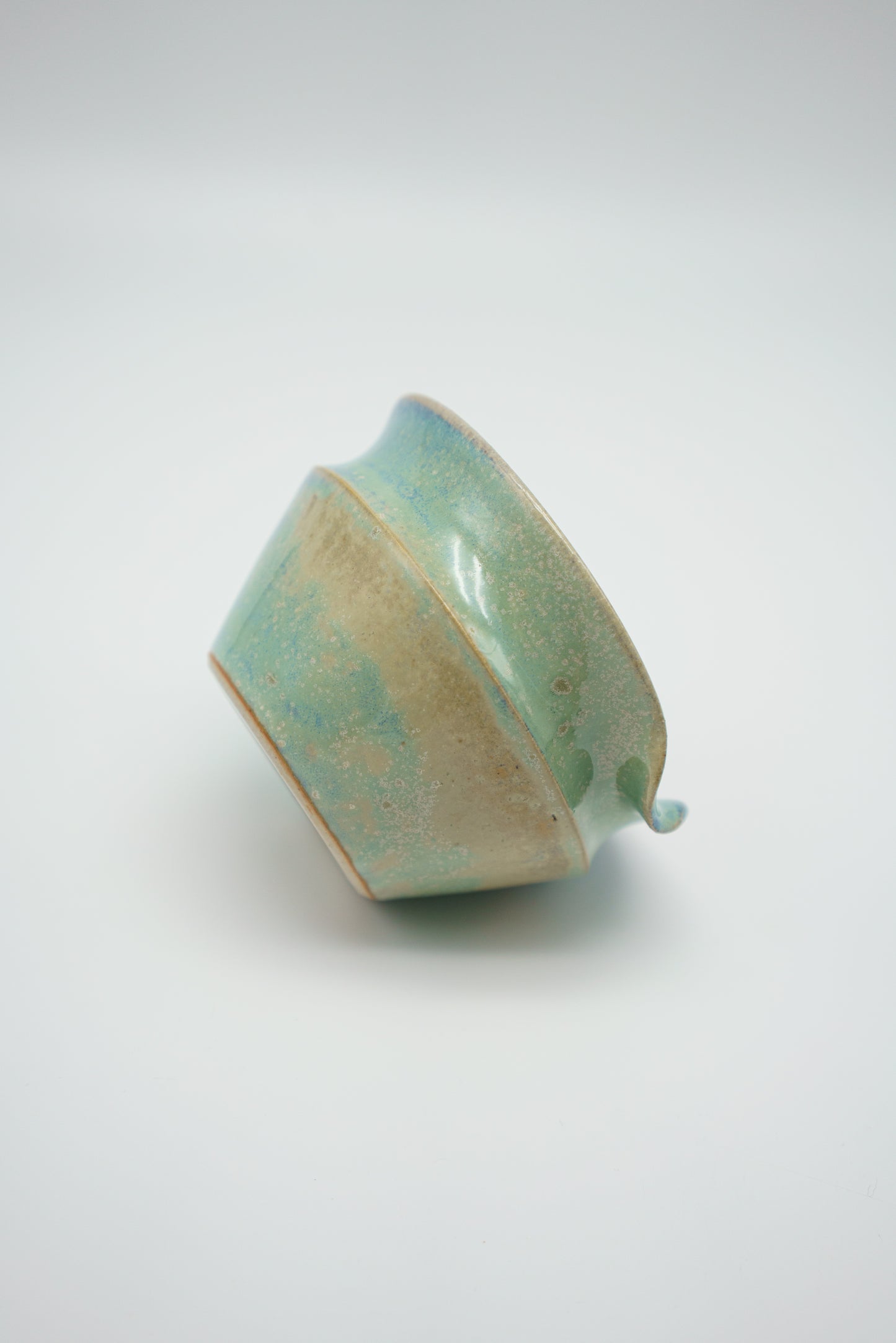 Collared Matcha Bowl in Cerulean