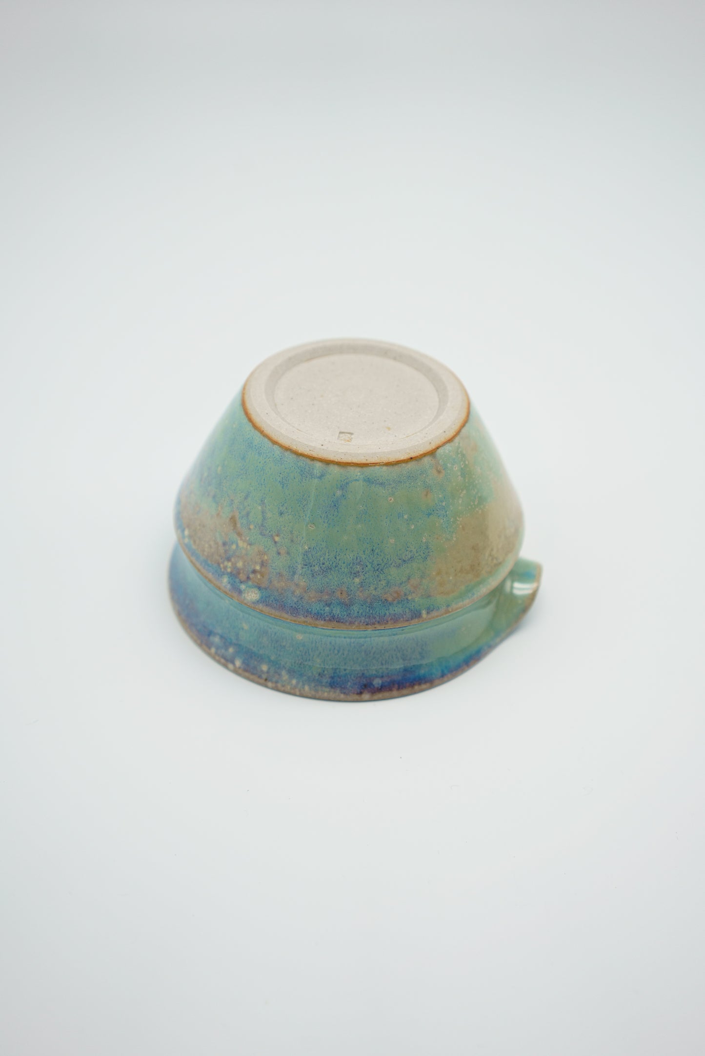 Collared Matcha Bowl in Cerulean