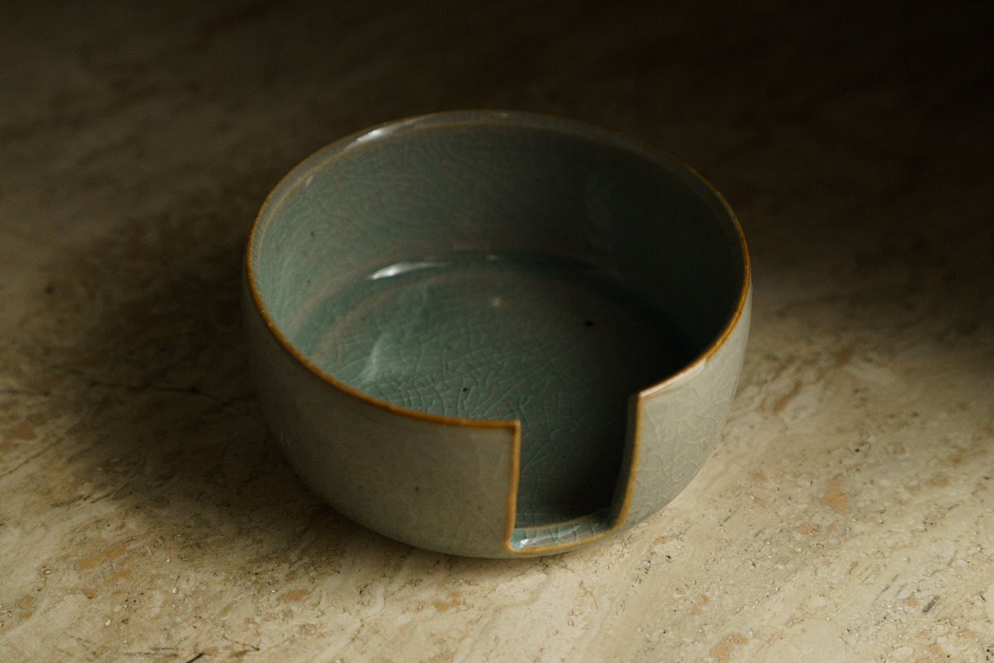 Small Notched Mini Dish in Celadon