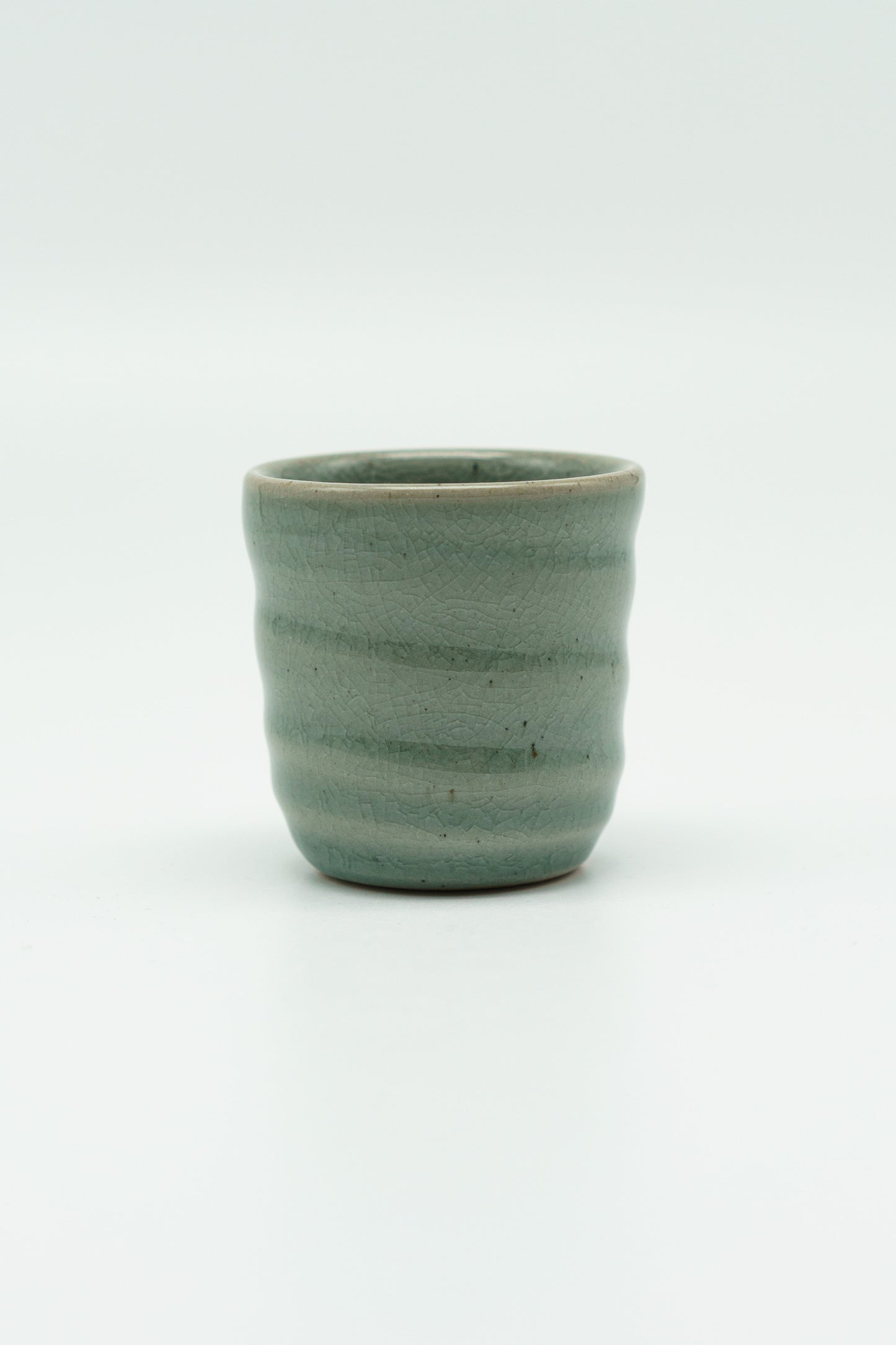 Set - Celadon Swirly Cup and Coaster