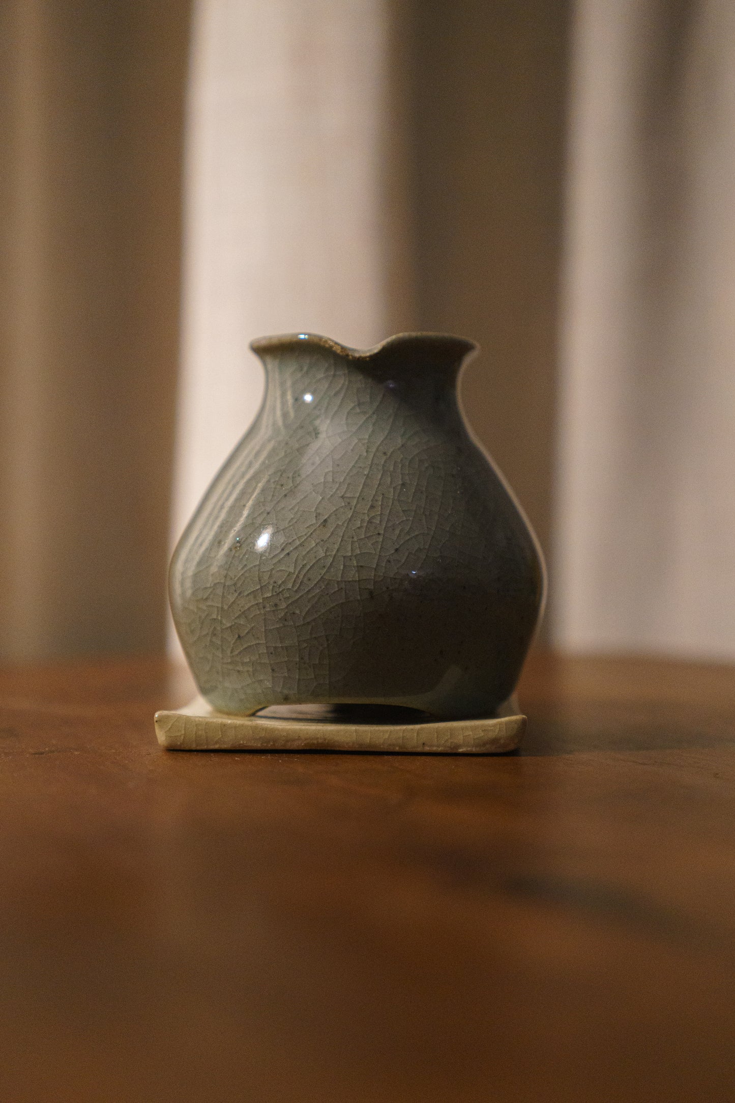 Celadon Three-Foot Pourer with Square Coaster