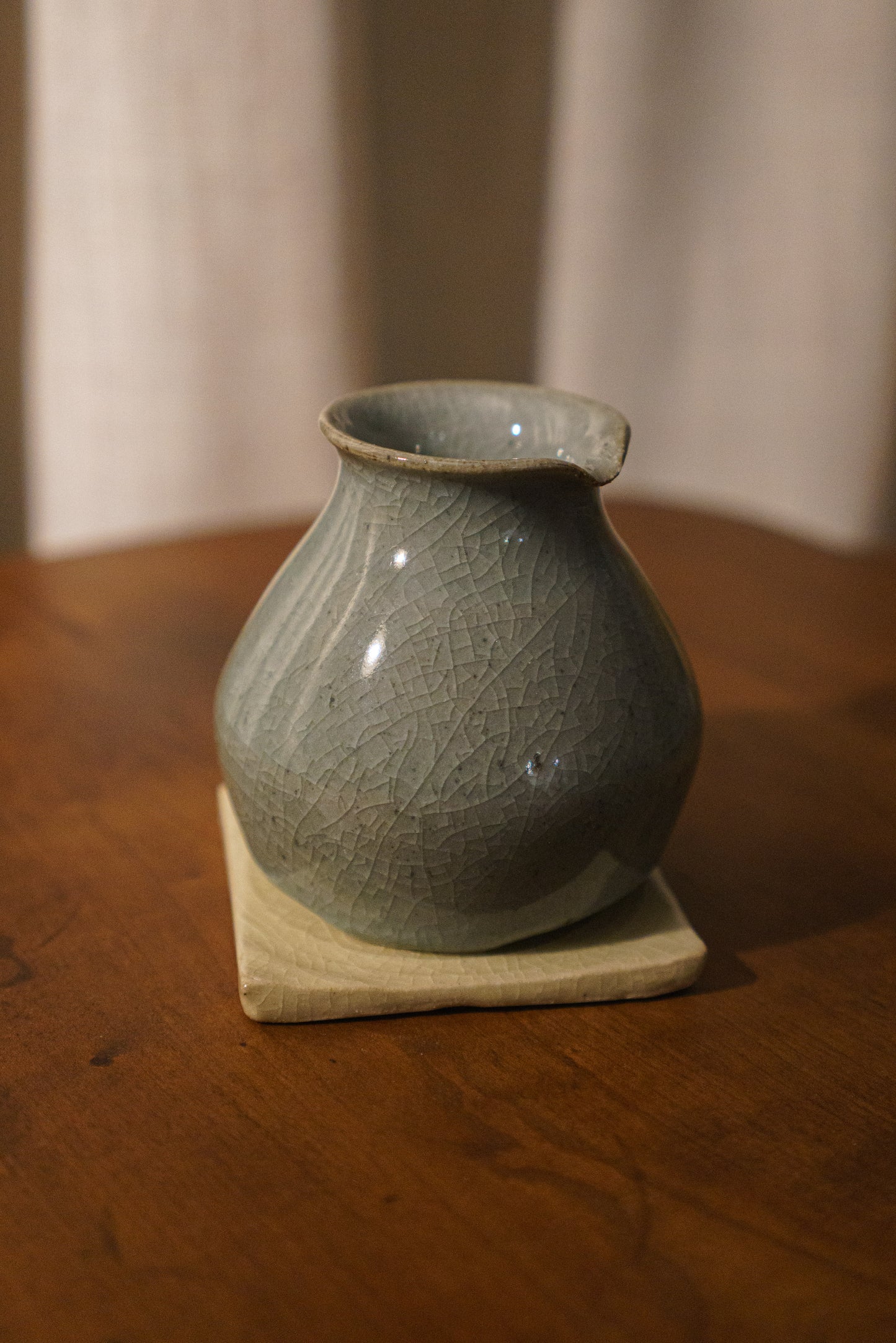 Celadon Three-Foot Pourer with Square Coaster