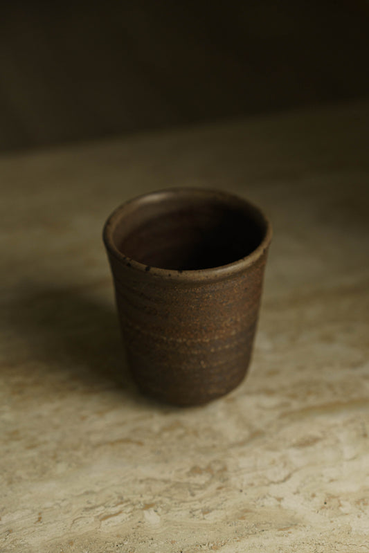 Taller Rustic Swirl Cup with Unglazed Exterior