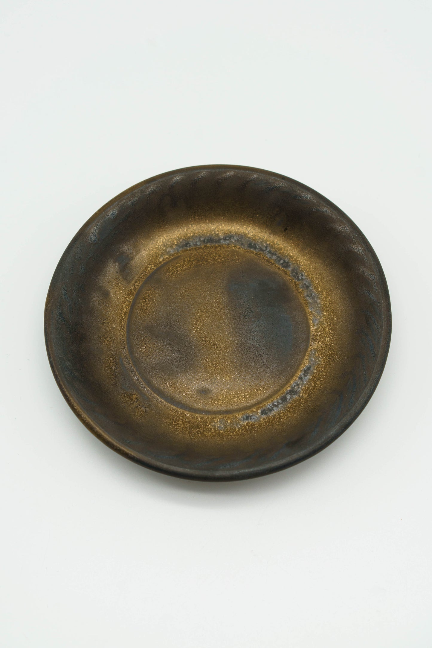 Aged Metallic Bronze Dish