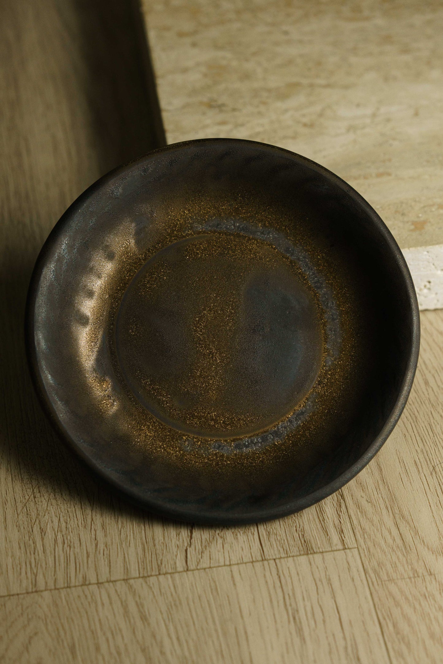 Aged Metallic Bronze Dish