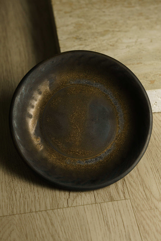 Aged Metallic Bronze Dish