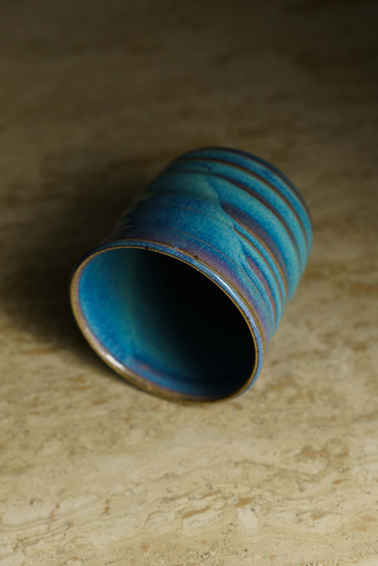Ridged Cup in Cerulean Blue