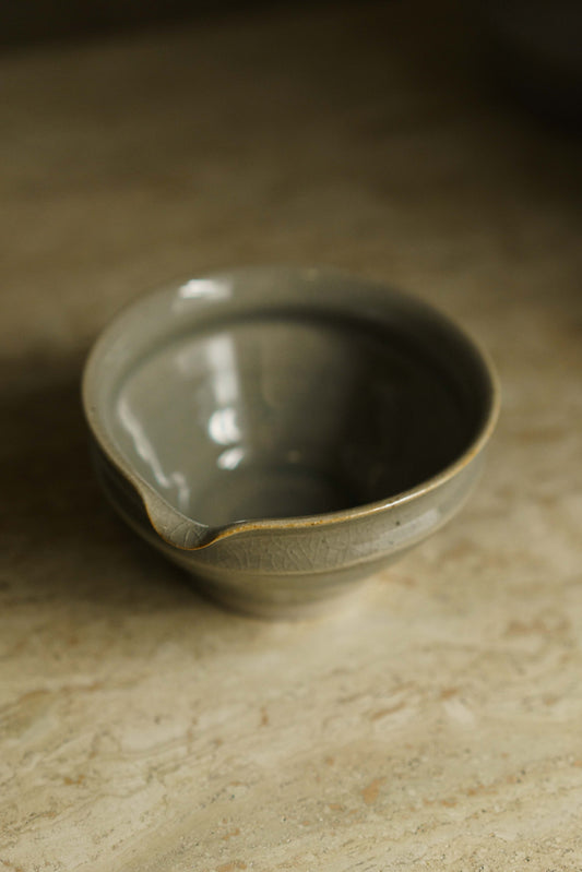 Small Sharp Matcha Bowl in Celadon Blue