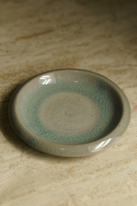Celadon Trinket Dish with Ridged Bottom