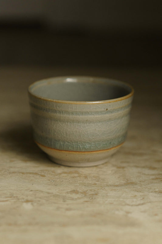 Ridged Celadon Teacup