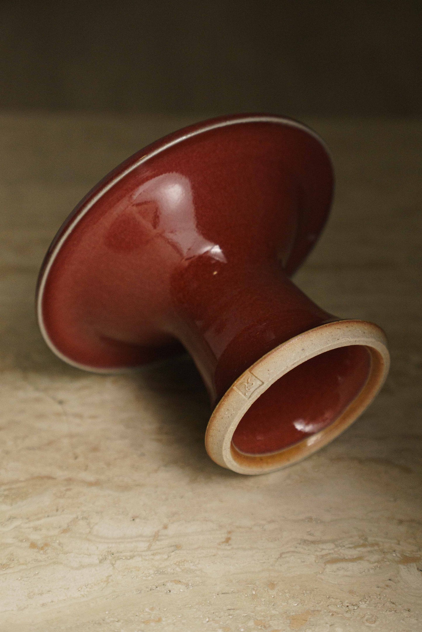 Pedestal Plate in Cranberry