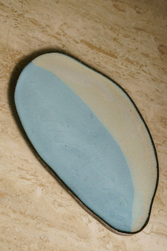 Two Tone Icy Blue Plate