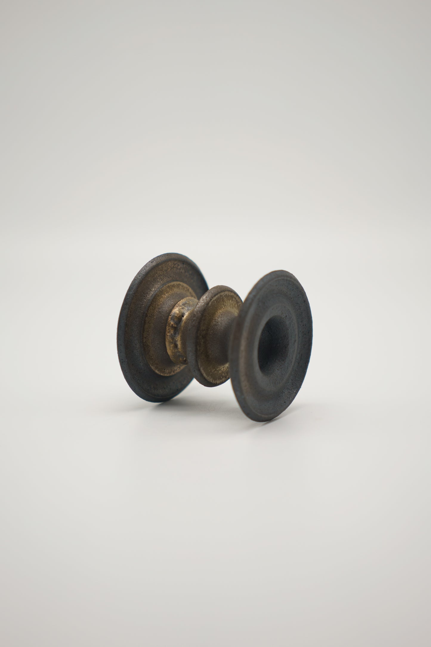 Metallic Bronze Candlestick (One of Two)