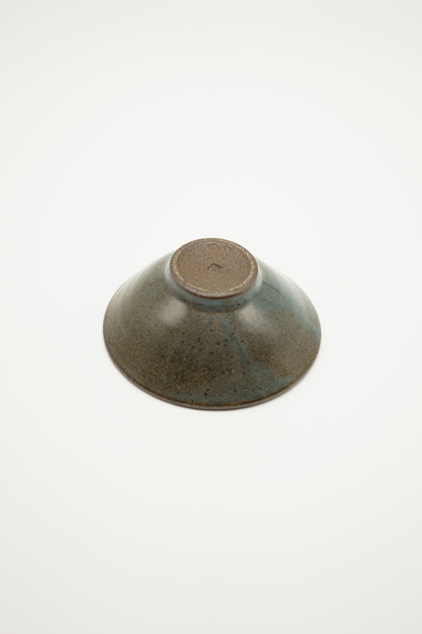 Matte Translucent Turquoise Bowl in Dark Clay