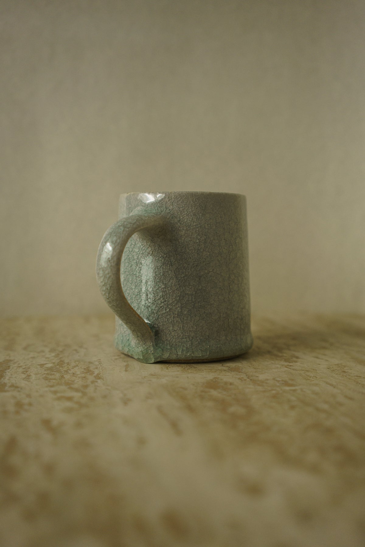 Straight-Walled Mug in Blue-Green Ice Crack