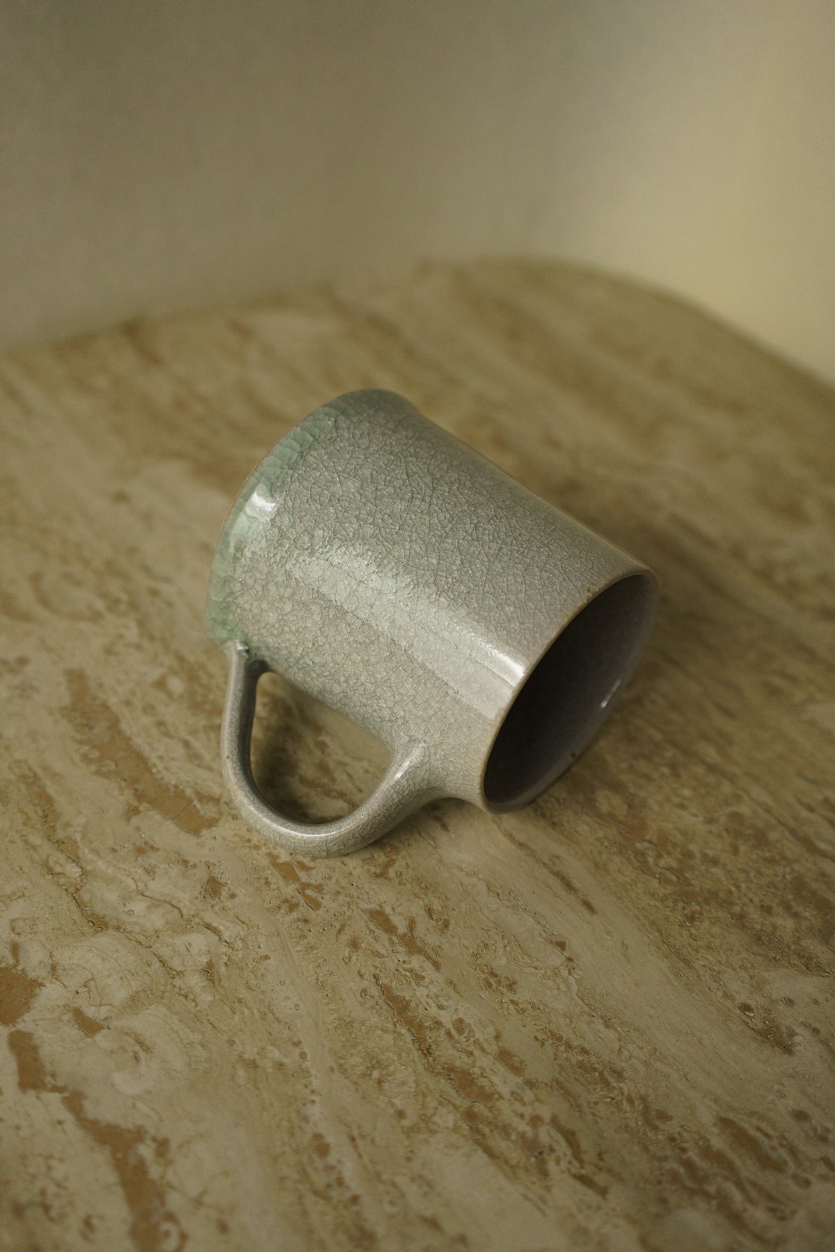 Straight-Walled Mug in Blue-Green Ice Crack