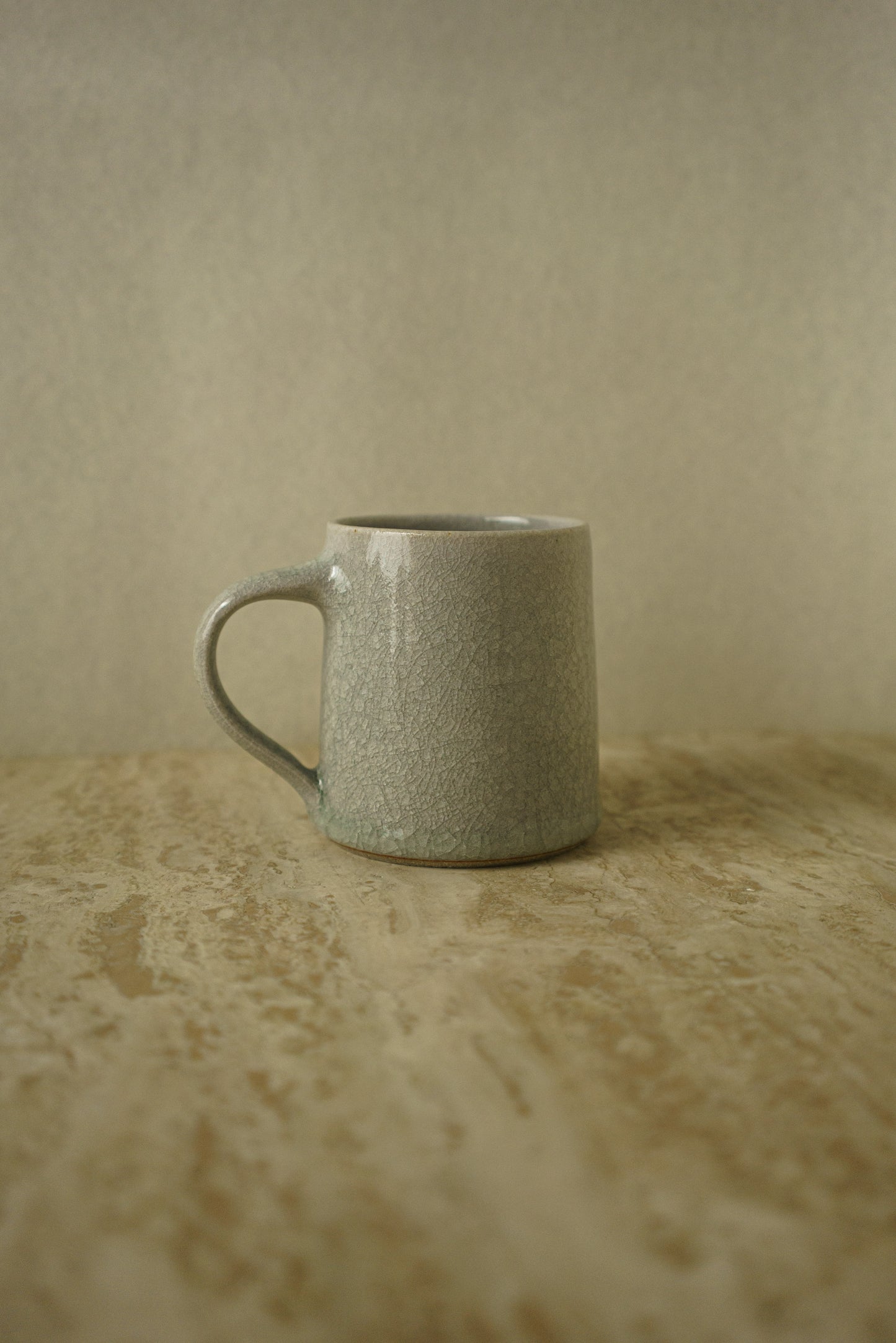 Straight-Walled Mug in Blue-Green Ice Crack