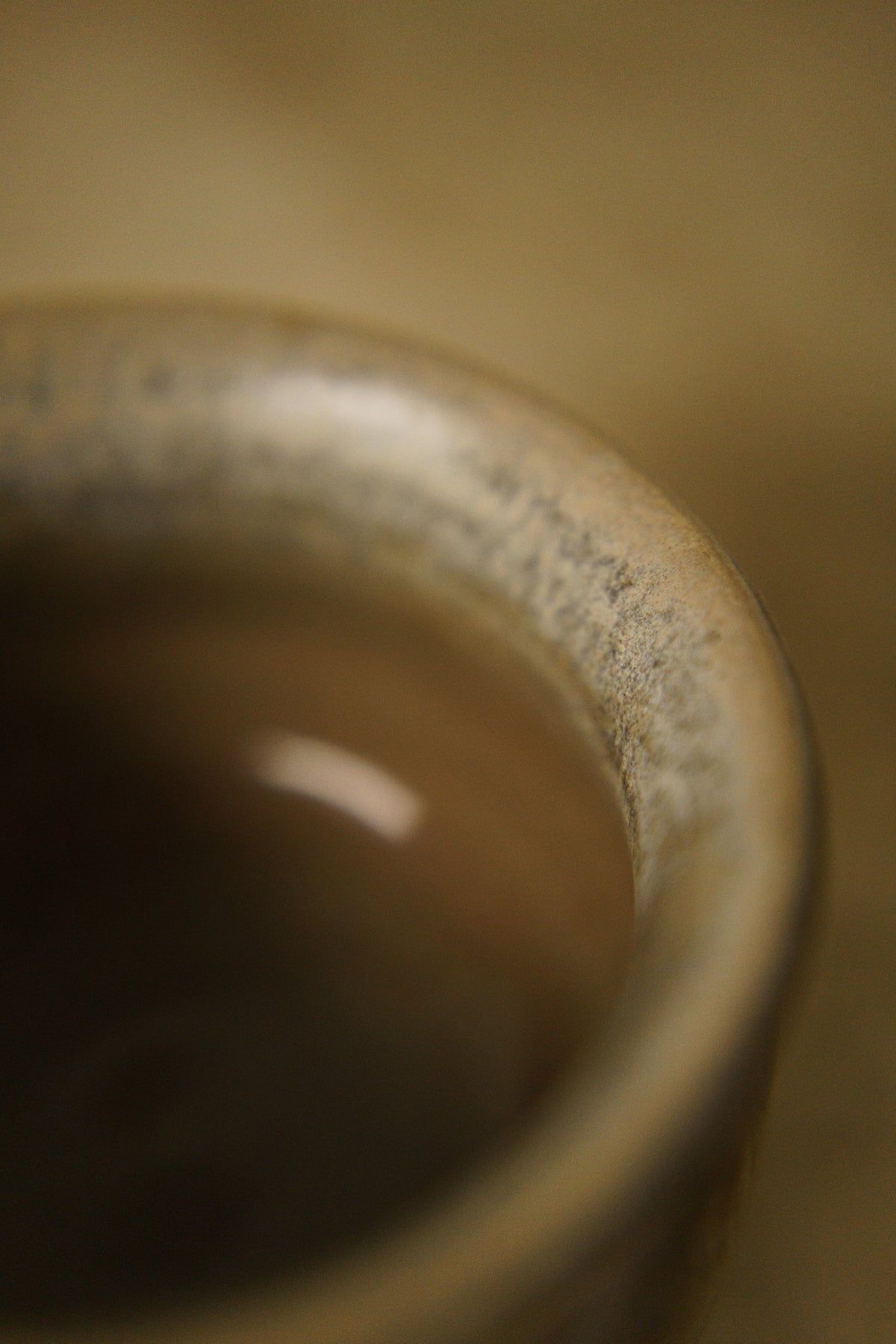 Cream and Tan Teacup brushed with Manganese