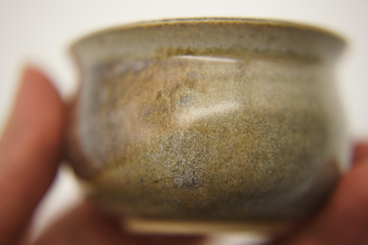 Cream and Tan Teacup brushed with Manganese