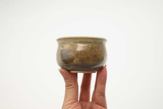 Cream and Tan Teacup brushed with Manganese
